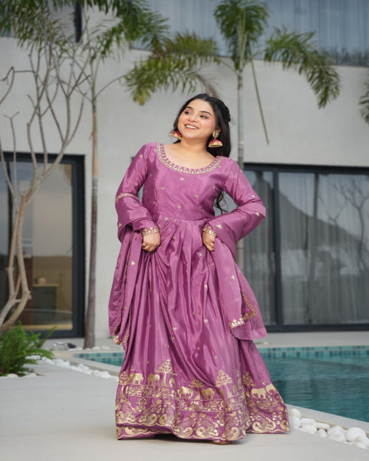 Lavender Anarkali Gown