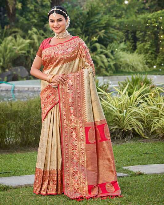 Gold Banarsi Silk Saree