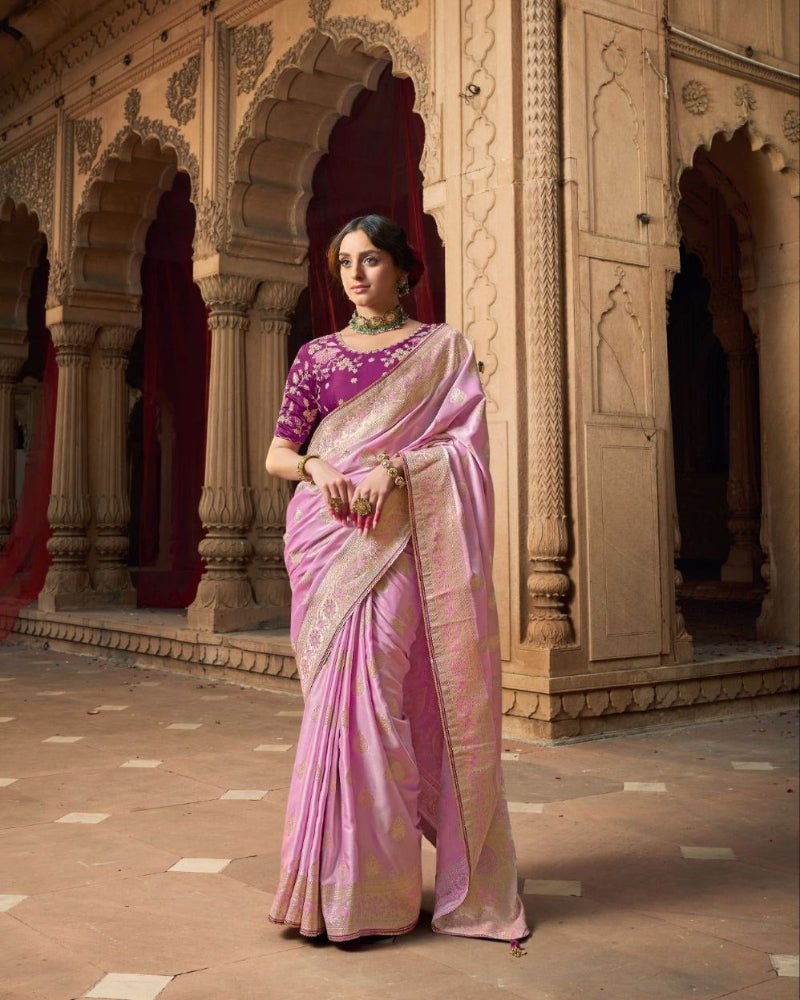 Shades of Lavender Silk Saree