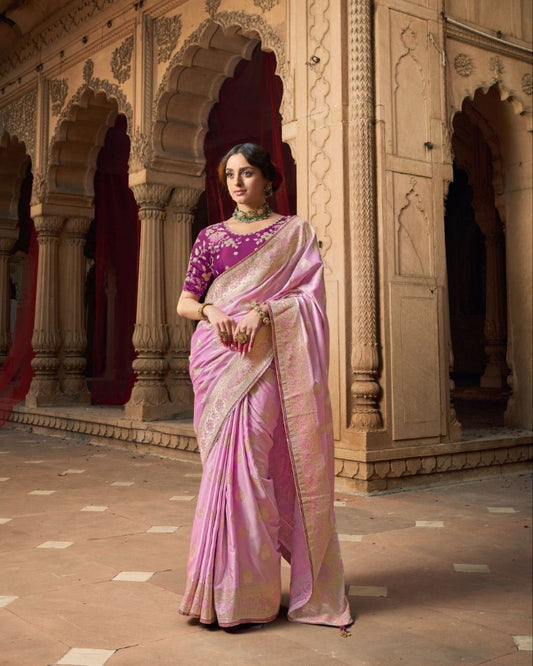 Shades of Lavender Silk Saree