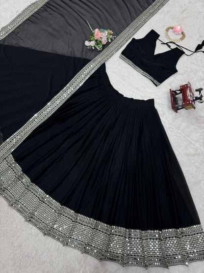Black Georgette Lehenga