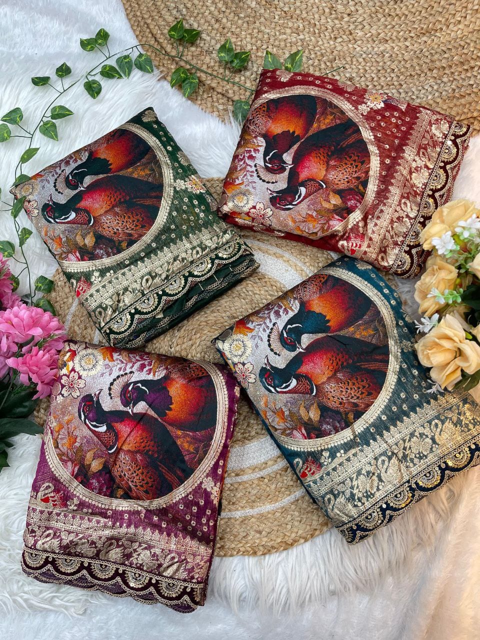 Mor Pankh Viscose Khadi Saree