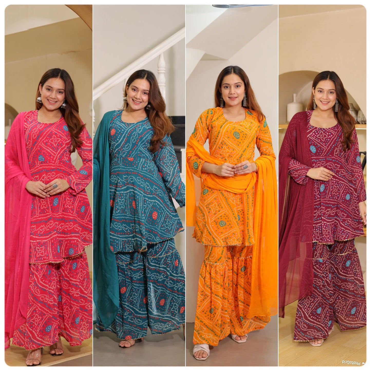 Plum Printed Sharara Set