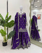 Purple Chinon Silk Palazzo Outfit